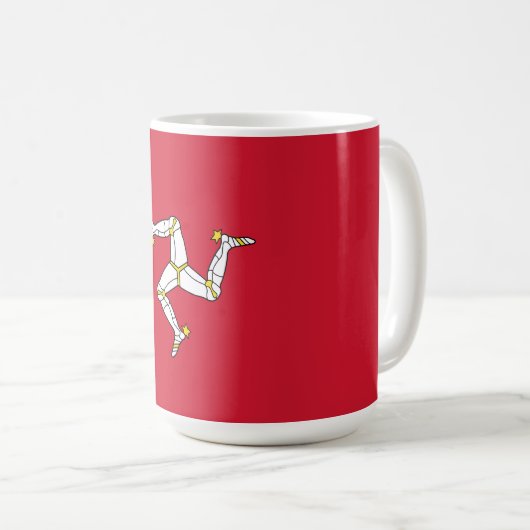 マン島の国旗 コーヒーマグカップ (正面右)