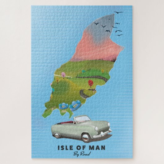 マン島の旅行ポスター ジグソーパズル (縦)