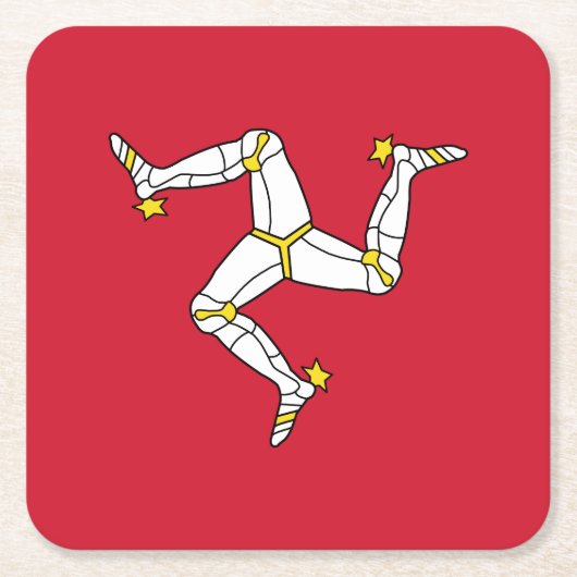 マン島の旗 スクエアペーパーコースター (正面)