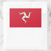 マン島の旗 長方形シール (バッグ)