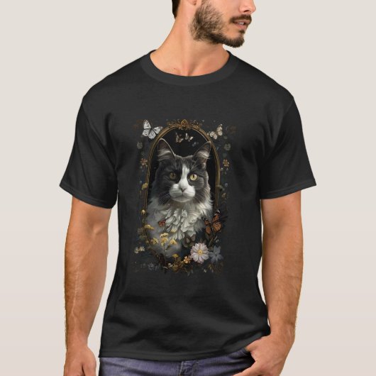 マン島の猫の花 Tシャツ (正面)