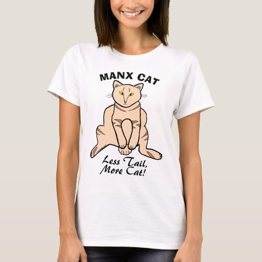 マン島の猫 - しっぽが短いほど愛らしい!猫好きさんに Tシャツ (正面)