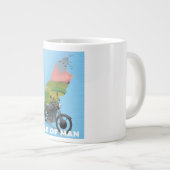 マン島バイクの旅ポスター ジャンボコーヒーマグカップ (正面右)