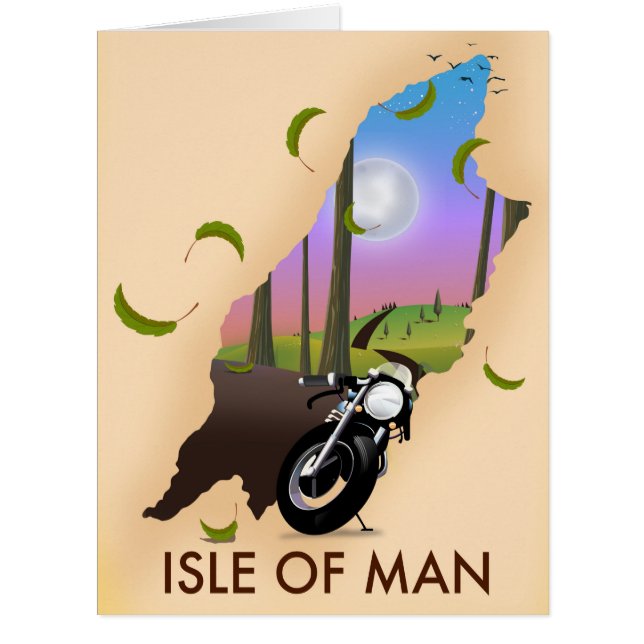 マン島バイク地図トラベルポスター (正面)