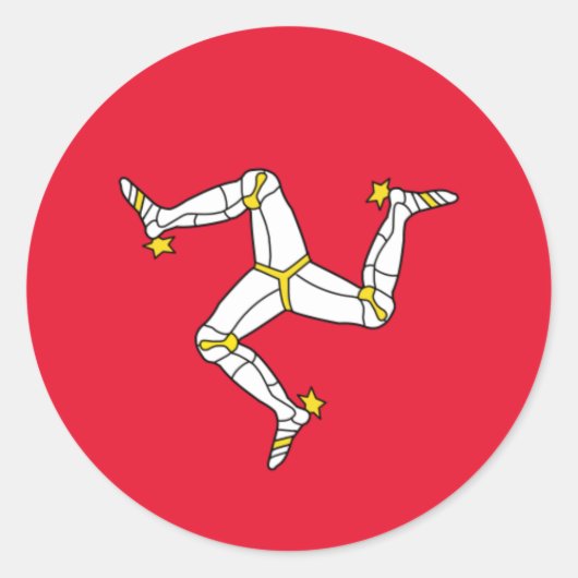 マン島国旗 ラウンドシール (正面)