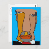 マン抽象芸術顔 ポストカード (正面/裏面)