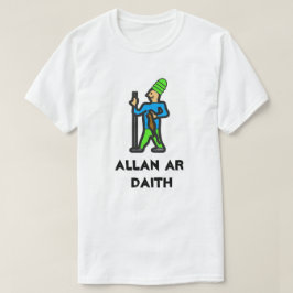 マン歩く旅行とウェールズ文字アランARデイス Tシャツ