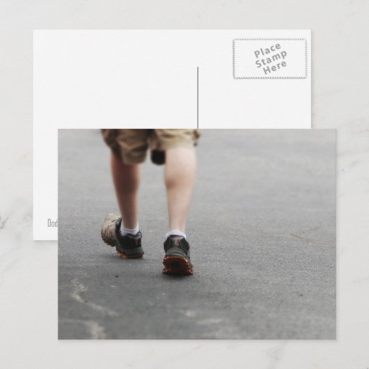 マン歩く ポストカード (正面/裏面)