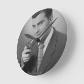 マン照明たばこ ラウンド壁時計 (傾斜)