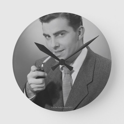 マン照明たばこ ラウンド壁時計 (正面)