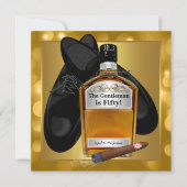 マン金ゴールド50th誕生日パーティー 招待状 (正面)