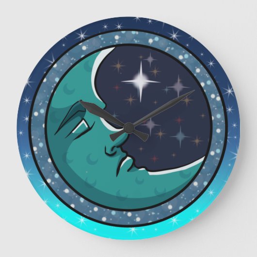 マン顔インムーン ラージ壁時計 (正面)