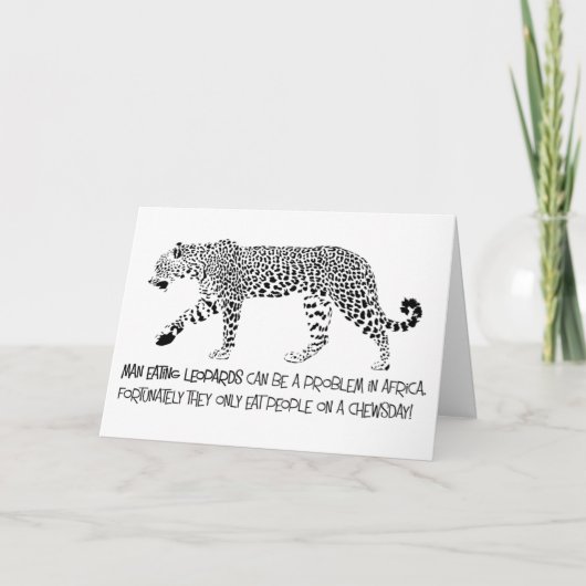 マン食べ物ズヒョウ誕生日カード カード (正面)