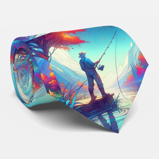 マン魚釣りスタンドオンピア ネクタイ (ロール)