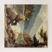 マン魚釣りバイザレイク ジグソーパズル (横)