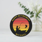 マン魚釣りレトロサンセットリタイアメントテンプレート シーズンカード (スタンド正面)