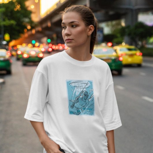 マン魚釣り水中 Tシャツ