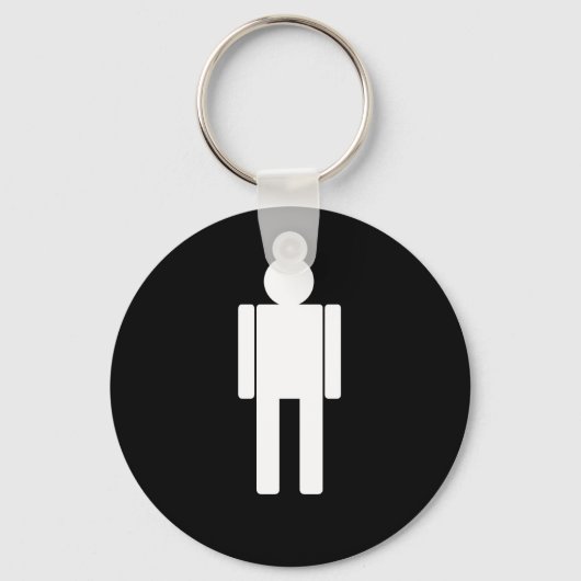 マン – イラストレーション271マンカートゥーンバスルームのドアの看板 キーホルダー (正面)