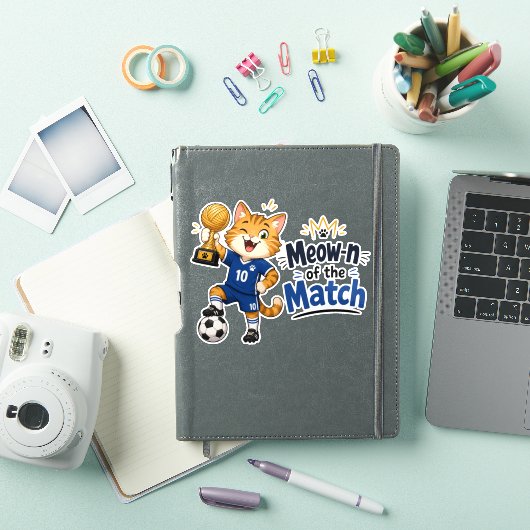 マン・オブ・ザ・マッチ サッカー猫 ステッカー シール (iPadカバー)