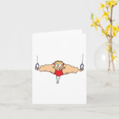 マン・オン・体操リングや輪 カード (黄色い花)