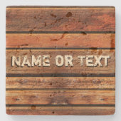 マン·ケパーソナライズされたーブ·コー素朴スター ストーンコースター (正面)