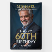 マン・マイズ・レジェンド 60歳の誕生日バナー 横断幕 (縦)