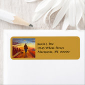 マン&狩りドッグ歩く@サンセット住所 シール (インサイチュ)