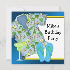 マンBBQマルガリータビーチバースデーパーティー 招待状