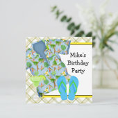 マンBBQマルガリータビーチ誕生日パーティー招待 招待状 (スタンド正面)