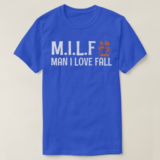 マンIラブ秋おもしろい秋シーズン紅葉ロ Tシャツ (デザイン正面)