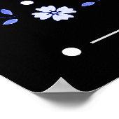 マンI愛フラワーブルー文字 ポスター (角)