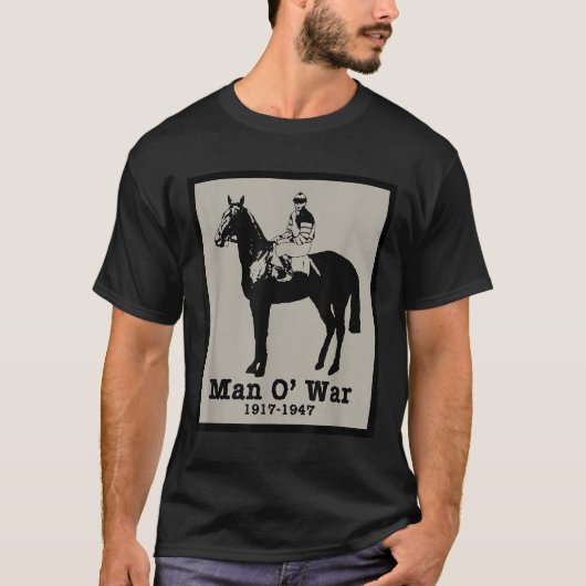 マンO戦争ヴィンテージ競走馬 Tシャツ (正面)