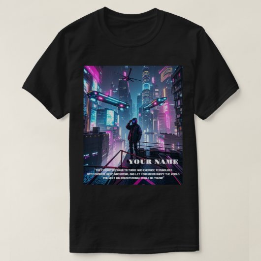 マンTシャツテーマサイバパンク Tシャツ (デザイン正面)