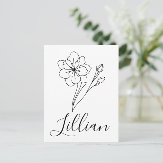 マーちの誕生花は水仙だね ポストカード (スタンド正面)