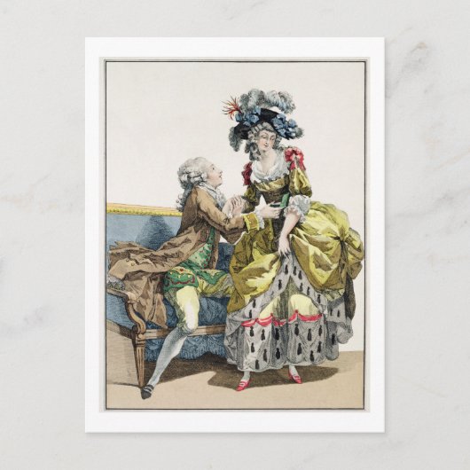 マーエレガントグで女性にプロポーズする紳士 ポストカード (正面)