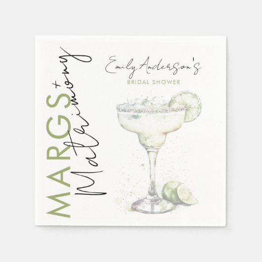 マーエレガントグモダンと結婚ブライダルシャワー スタンダードカクテルナプキン (正面)