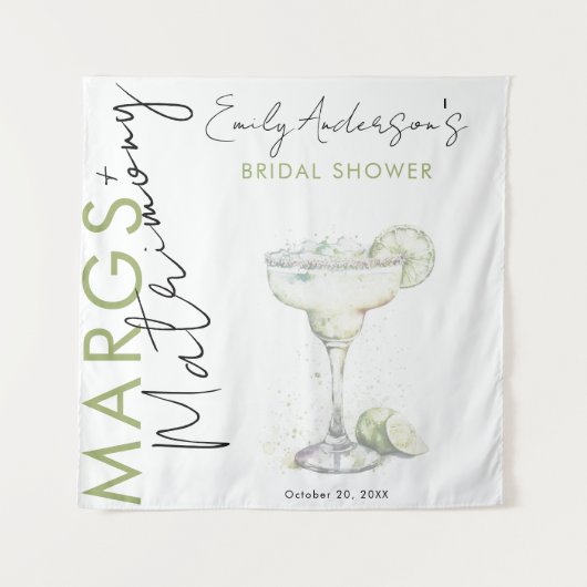 マーエレガントグモダンと結婚ブライダルシャワー タペストリー (正面)