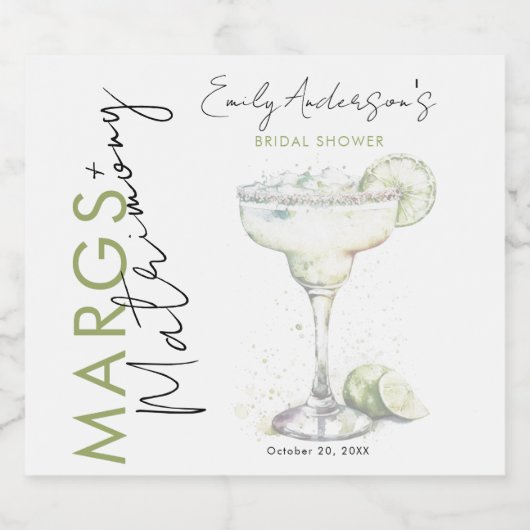 マーエレガントグモダンと結婚ブライダルシャワー リキュールボトルラベル (シングルラベル)