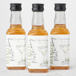 マーエレガントグモダンと結婚ブライダルシャワー リキュールボトルラベル