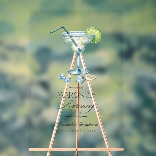 マーエレガントグ&結婚ブライダルシャワーへようこそ アクリルサイン (ニュートラル)