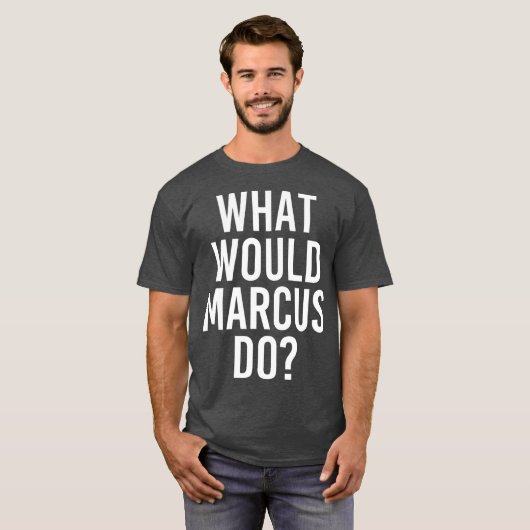 マーカスが男おもしろいの名パーソナライズされた前を Tシャツ (正面フル)