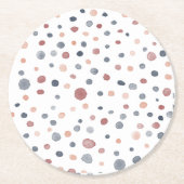 マーカス紙吹雪ウォーターカラードット紙コースター ラウンドペーパーコースター (正面)