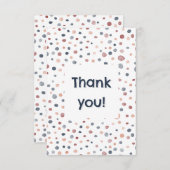 マーカス紙吹雪水色ドットサンキューカード サンキューカード (正面/裏面)