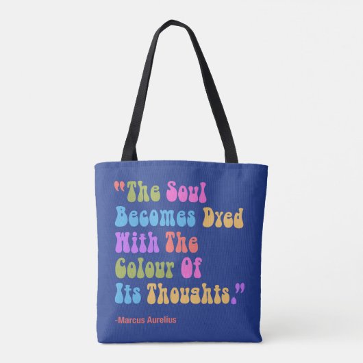 マーカス・アウレリウスの思考が私たちの魂を彩る トートバッグ (裏面)