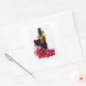 マーカースケッチ、ワイングラス、ボトル、ブドウ スクエアシール (封筒)