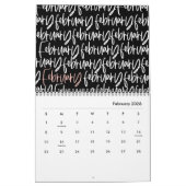 マーカーペンモダンのスクリプトカレンダー カレンダー (2月 2026)