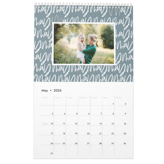 マーカーモダンペンのフォトスクリプトカレンダー カレンダー (5月 2026)