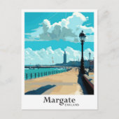 マーガテイングランドアートヴィンテージトラベルイラストレーション ポストカード (正面)