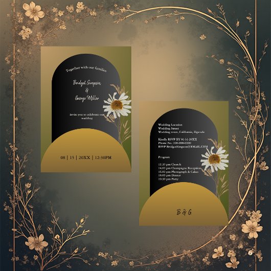 マーガライト秋乾花結婚式招待状