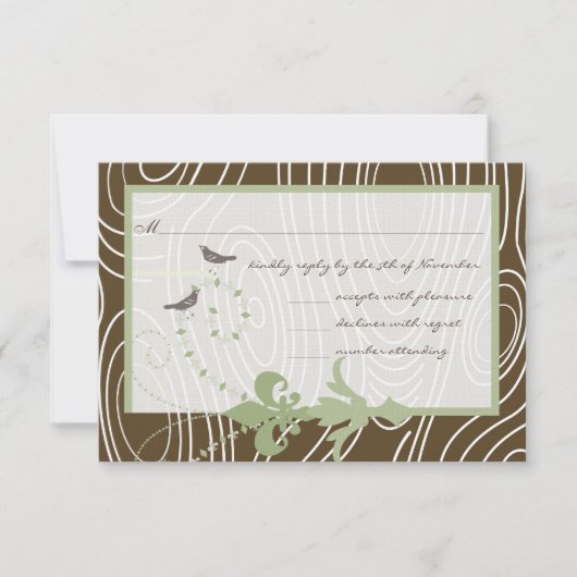 マーガリタグリーン褐色木粒鳥の反応 出欠カード (正面)